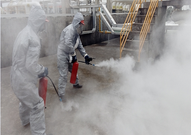 興盛油庫舉行消防演練，提高應急能力